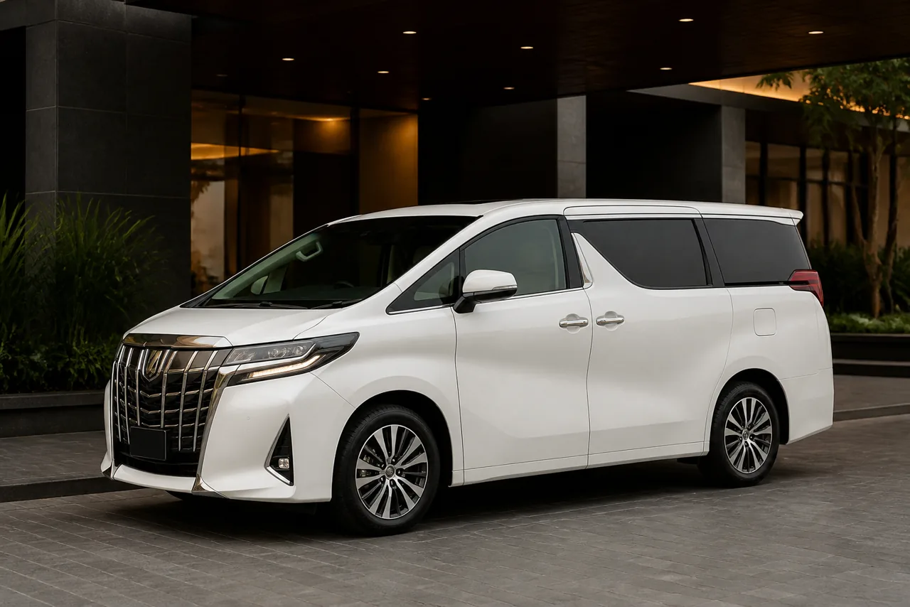 Toyota Alphard putih terawat di area antar-jemput hotel